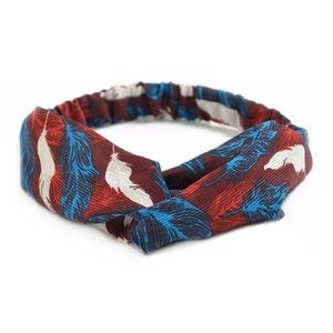 Red, White & Blue Feathers Boho Twist Headband